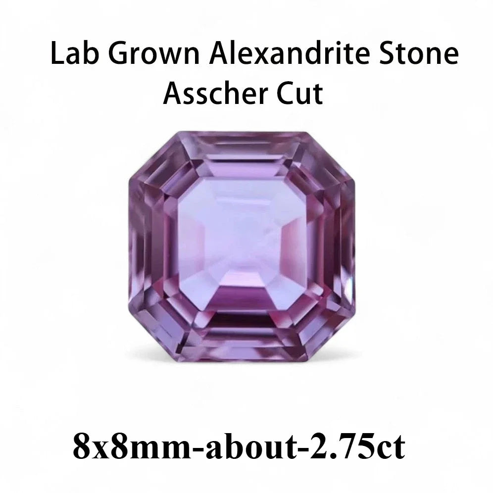 Emerald Cut Lab Grown Alexandrite AGL Certificate Loose Gemstone For Earrings Ring Jewelry Diy Making