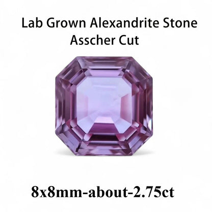 Emerald Cut Lab Grown Alexandrite AGL Certificate Loose Gemstone For Earrings Ring Jewelry Diy Making