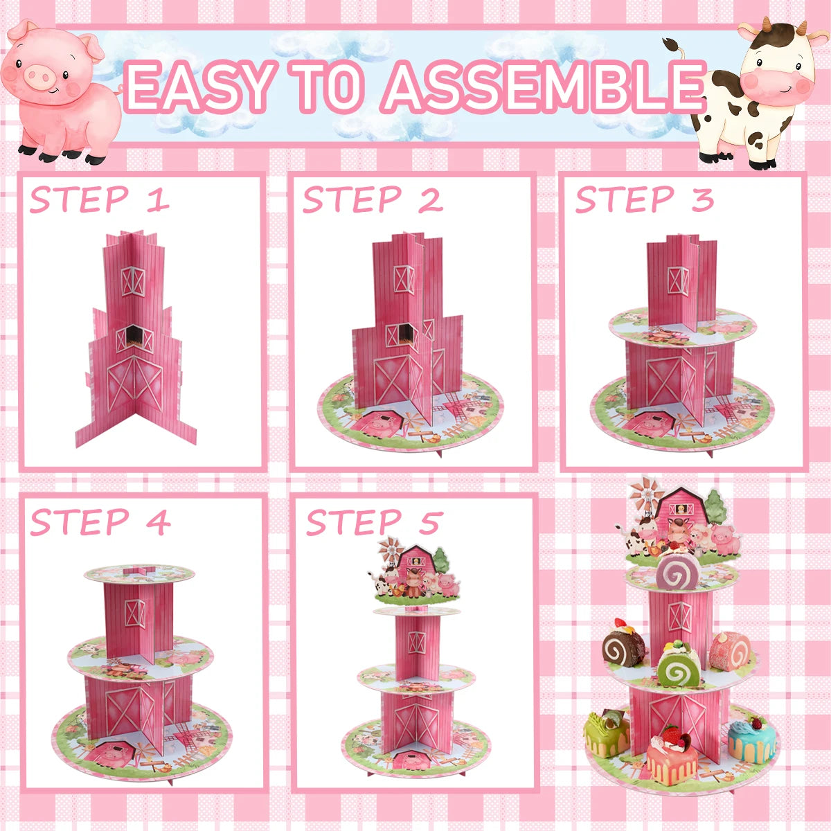 Cake Display Stand Jungle Mermaid Birthday Party Decorations Kids Dessert Holder Cake Tray Butterfly Baby Shower Cupcake Support - AMULET RING STORE