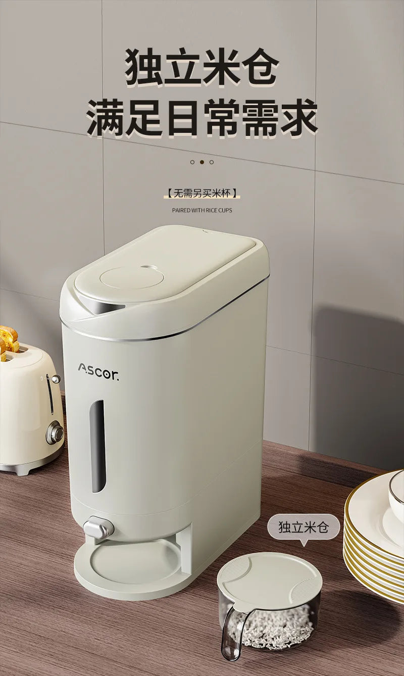 Mii Bucket Home 2025 New Model Sealed Rice Container Rice Box Anti-Pest and Anti-Damp Kitchen Storage Container High-End