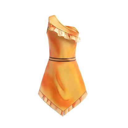 Indian Pocahontas Princess Cosplay Dress Girls Matoaka Halloween Party Disguise Costume Children Cartoon Movie Fantasy Outfits