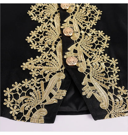 2025 New Medieval Vintage Prince Lace Suits for Men and Women, Halloween Performance Cosplay Three Piece Set(Blazer+Vest+Pants)
