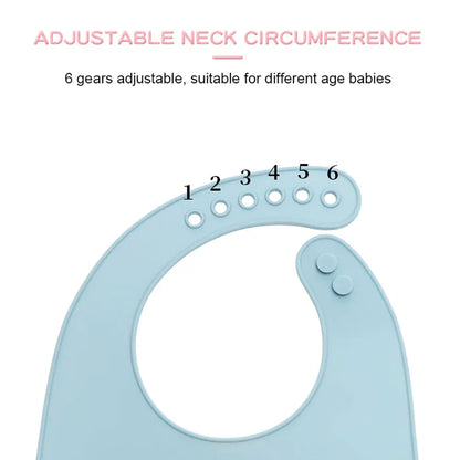 Silicone world Waterproof Silicone Bibs Baby Kids Stuff Kids Bib Aprons Girl Boy Adjustable Soft Silicone Bib Baby Feeding Stuff - AMULET RING STORE