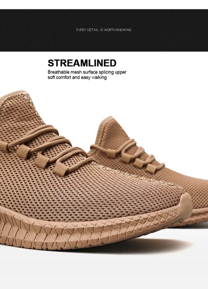 Men's Non-Slip Casual Sneakers Breathable Outdoor Jogging Training Hiking Sports Running Outdoor Women Weave Knit Lace Up Shoes - AMULET RING STORE