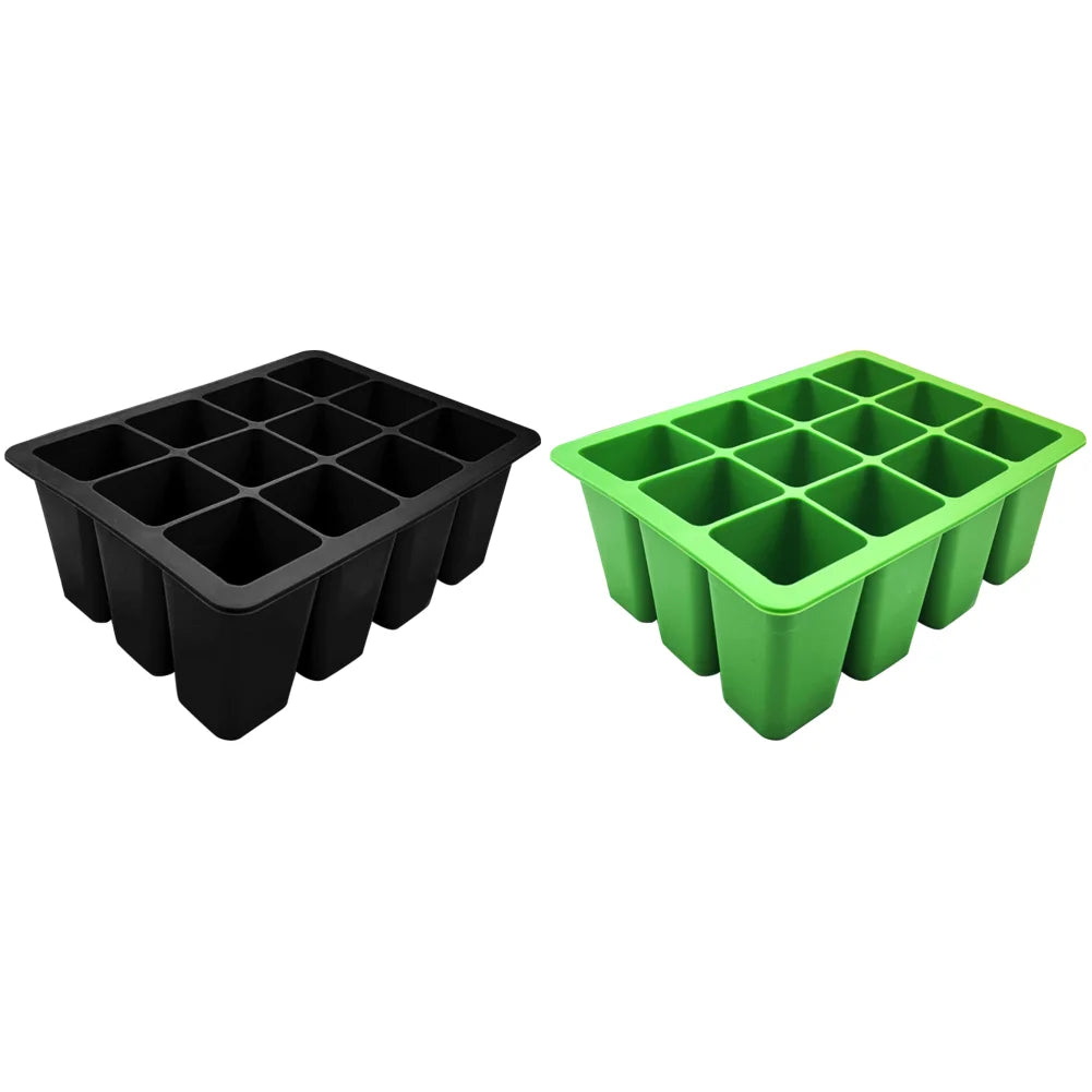3-1pcs 12 Holes Seedling Starter Trays Silicone Seed Starter Tray Seed Propagation Pot for Gardening Hydroponics Growing System - AMULET RING STORE
