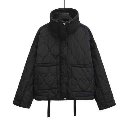 Padded Coat American Retro High Neck Parkas Warm Woman Winter Coats Winter Parkas For Women Elegant Luxury Women's Coat