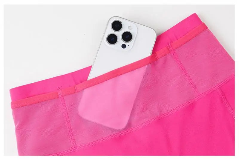 Marathon Compression Shorts with Waistband Pocket Men Women Quick Dry Nylon Workout Tights for Cycling Running Training