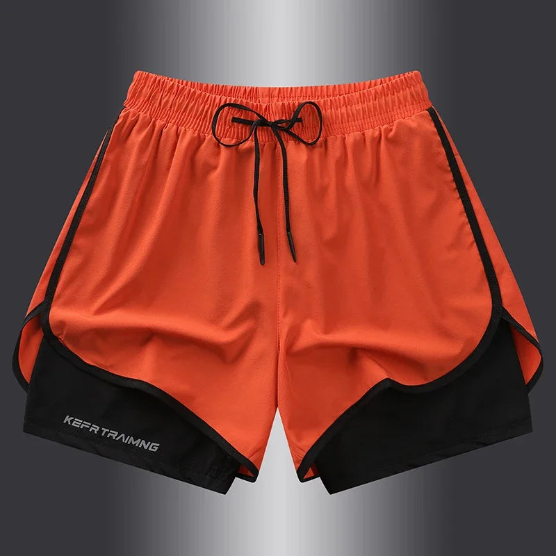 【 S-5XL 】2025 Sports Three Piece Pants Summer Popular Anti glare Double layered Sports Shorts for Men and Women Couples Ru