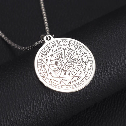 Stainless Steel 7 Archangel Seal Necklace