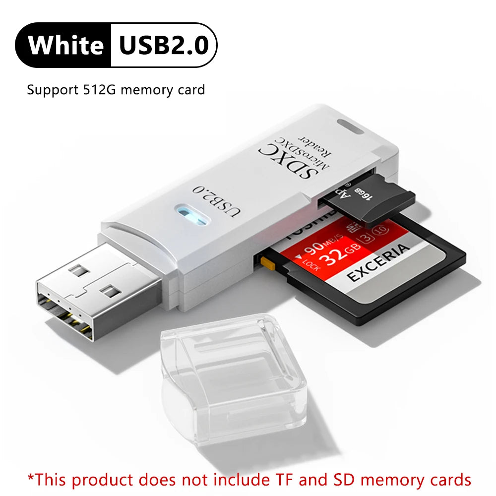 2 in 1 USB 3.0 Card Reader Micro TF sd card Reader usb adapter High Speed Cardreader TF Memory card For PC Laptop Accessories - AMULET RING STORE