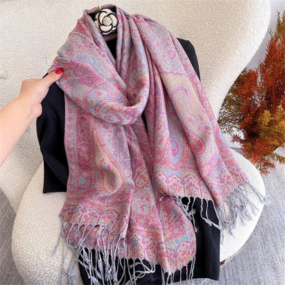 Autumn Bohemian Ethnic Paisley Cashmere Shawls Scarf for Women Warm Jacquard Pashmina Scarves Print Design Lady Foulard Stoles - AMULET RING STORE