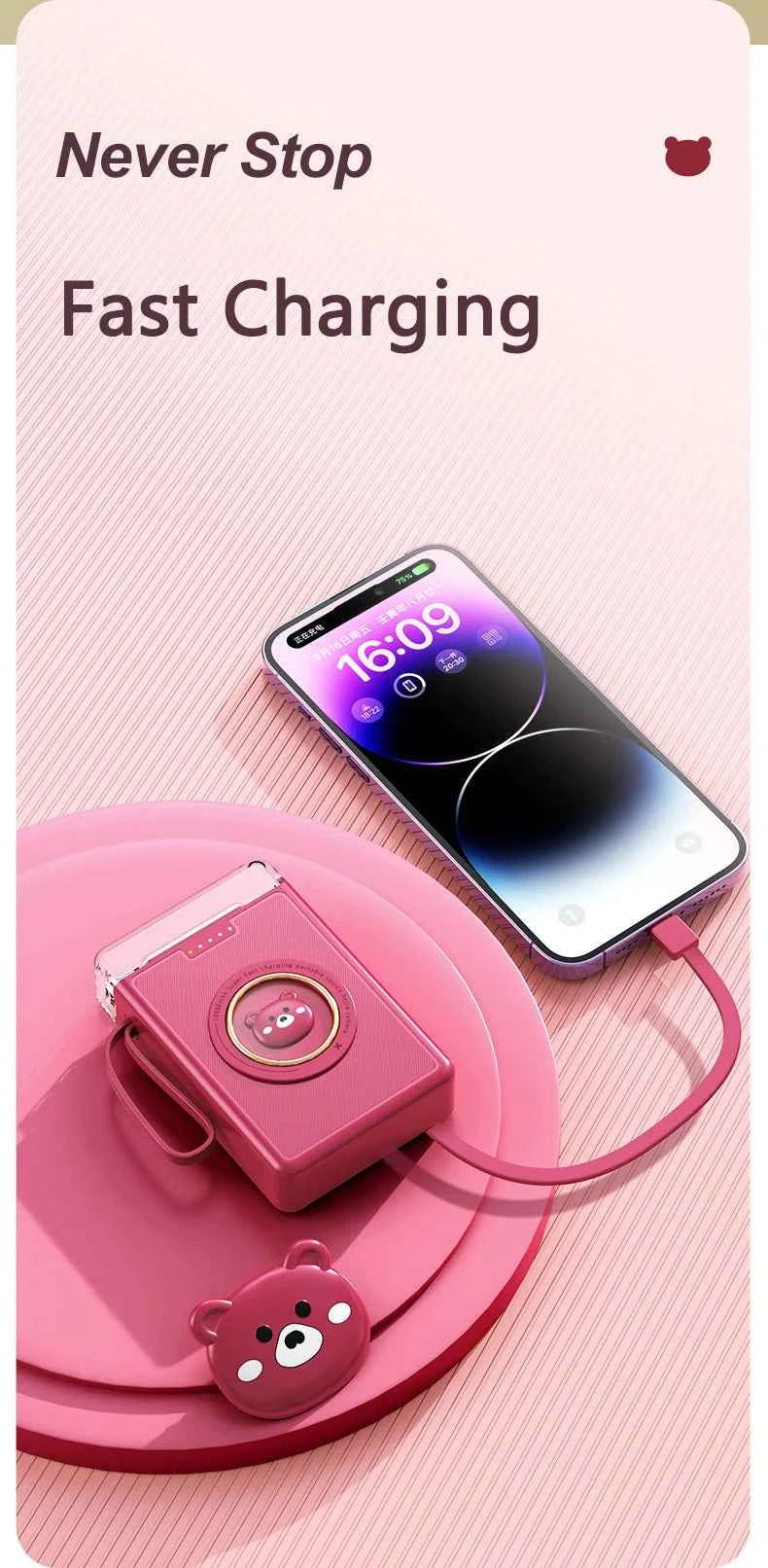 Mini Power Bank 20000mAh Cute Pet Cartoon Portable Charger Powerbank for IPhone Samsung Huawei Xiaomi External Spare Battery