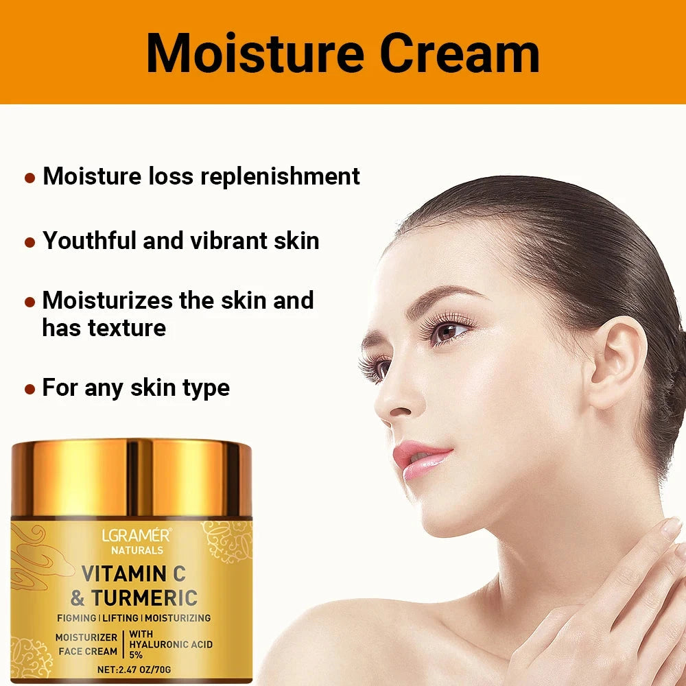 Turmeric Vitamin C Face cream Retinol Moisturizing Firming Hyaluronic Lightening Repairing Smooth Skincare Whitening Creams - AMULET RING STORE