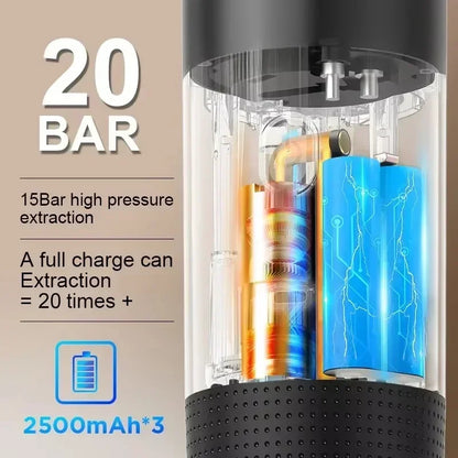 3-in-1 Portable Capsule Coffee Maker, Wireless Heating Electric Espresso Coffee Maker for Car Home, Travel Camping Coffee Maker - AMULET RING STORE