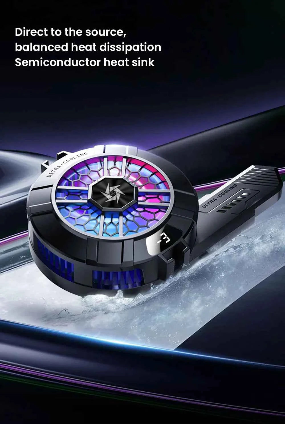 Mobile Phone Semiconductor Cooler "6"Shaped Semiconductor Cooling Fan Radiator for IOS Android SL33 Back-clip Magnetic Heat Sink