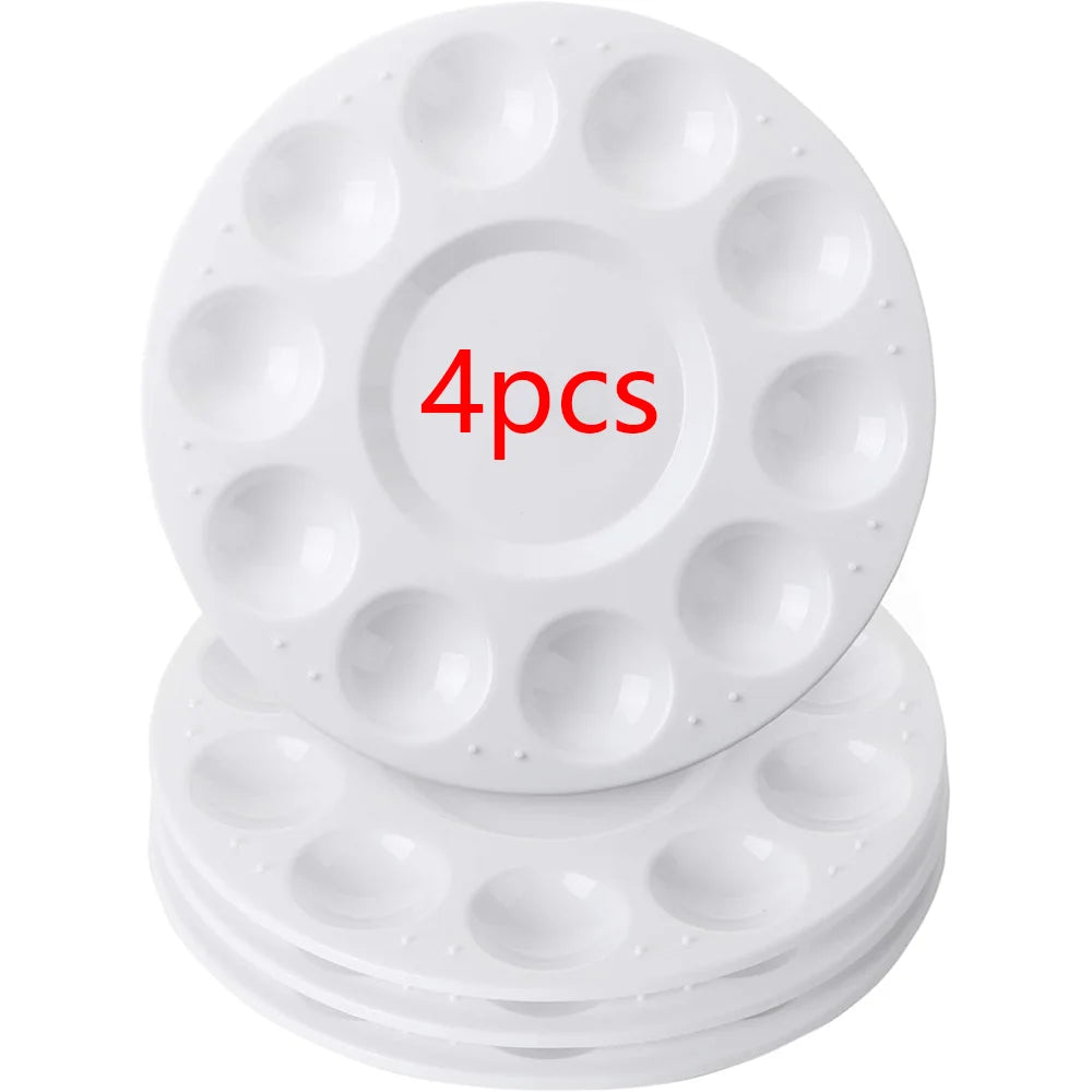 2/4/8/15/50Pcs Paint Tray Palettes, Plastic Paint Pallets for Students to Paints on School Project or Art Class - AMULET RING STORE