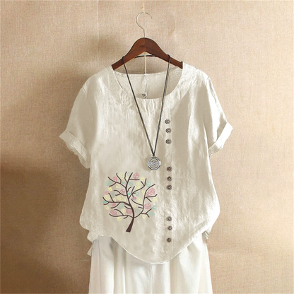 Cotton Linen T Shirt Women's Clothing Summer Retro Ladies Tops Tee Casual Loose Short Sleeve T-shirt Woman Ropa Blusas Tshirt