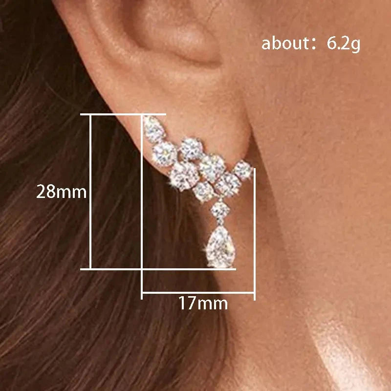 CAOSHI Graceful Luxury Pendant Earrings for Women Fashion Lady Wedding Ceremony Accessories with Dazzling Zirconia Chic Jewelry - AMULET RING STORE