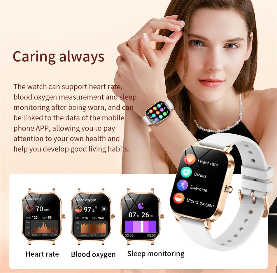 2025 New Xiaomi Fashion Women Smartwatch AMOLED HD Screen Heart Rate Blood Oxygen Monitoring BT Call Sports Smartwatch Woman