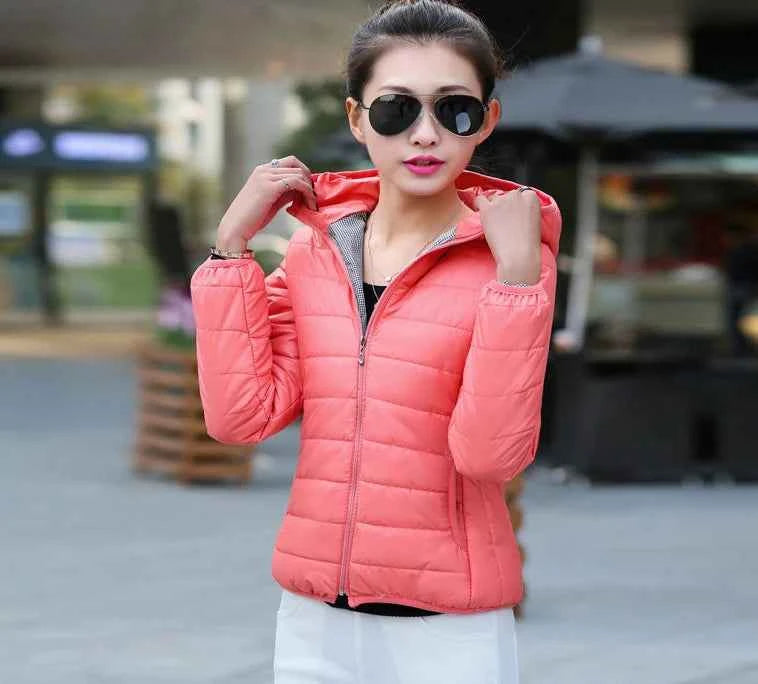 Down Jacket for Women Trend Korean Style Ultra Light Hit Hooded Coat Coats Lightweight Padded Puffer Jackets Female Winter 2025