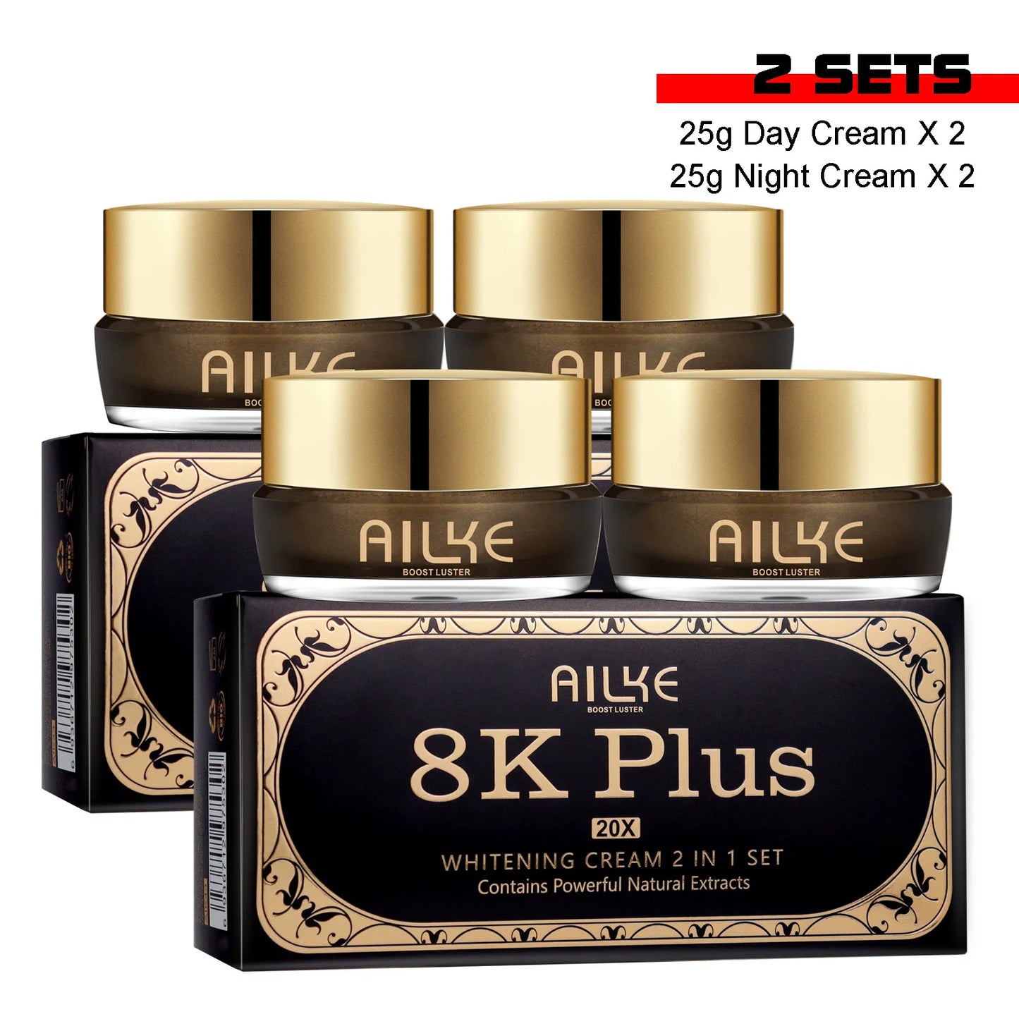 AILKE Whitening Face Cream, Antioxidant, Reduce Dark Spots, Inhibit Melanin, Anti-aging, With Collagen, Niacinamide, Glutathione