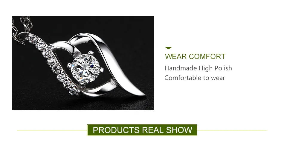 ZDADAN 925 Sterling Silver Heart Amethyst Necklace For Women Fashion Wedding Jewelry