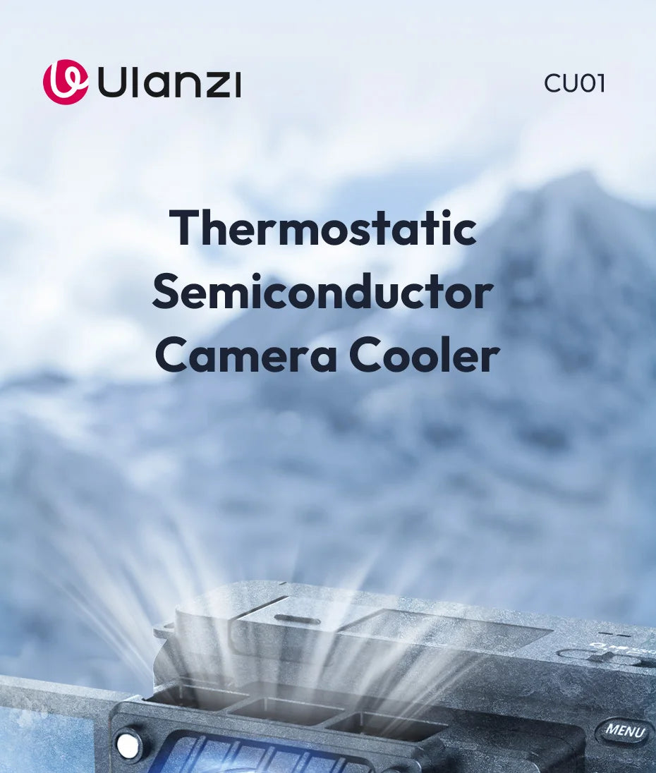 Ulanzi CU01 Thermostatic Semiconductor Camera Cooler Camera Cooling Fan Radiator 4K Recording Kit Heat Sink for Sony Canon Nikon