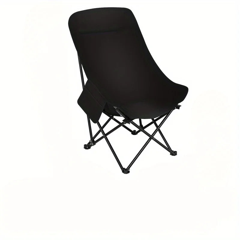 Moon shaped semi recliner folding chair with outdoor handbag, waist and back cushion with side pockets, durable and long-lasting - AMULET RING STORE