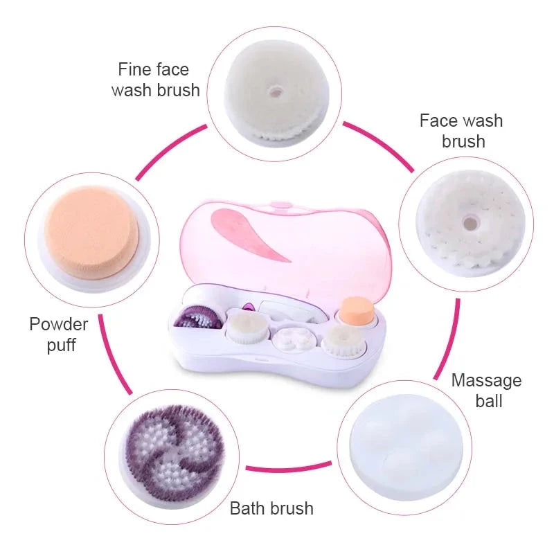 Multi-function Facial Cleansing Brush Set Vibrating Wireless Electric Face Cleansing Brush