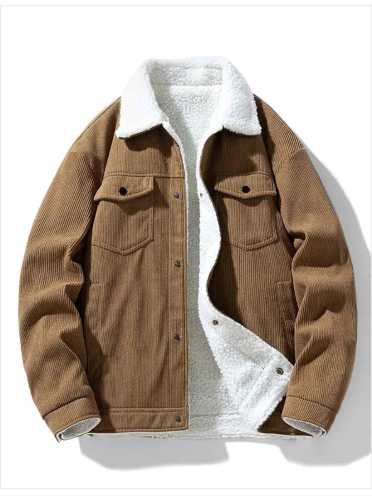 Men's Jackets and Coats Fashion Warm Corduroy Thick Coats 2024 Winter Fashion Men's Coats Down Jackets Men's Cotton Clothing