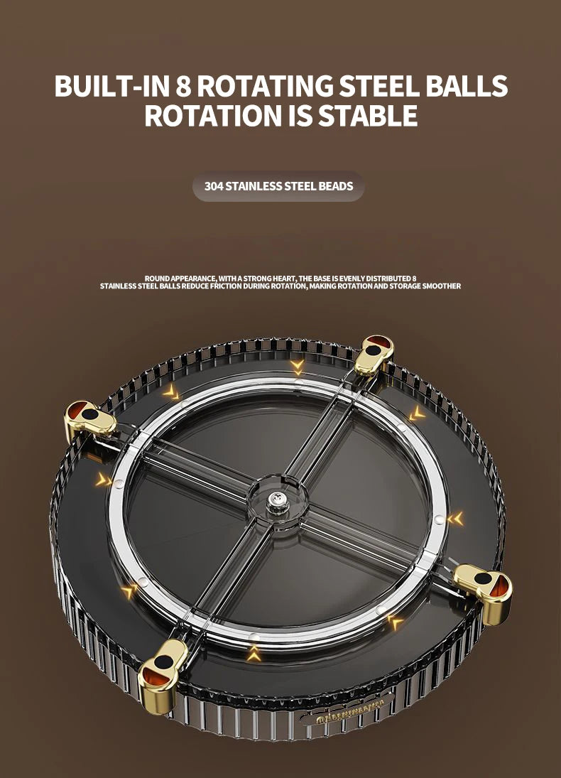 Kitchen Spice Rack Double Layer 360° Rotating Seasoning Holder Large Capacity Shelf Snacks Cosmetics Office Bathroom Storage - AMULET RING STORE