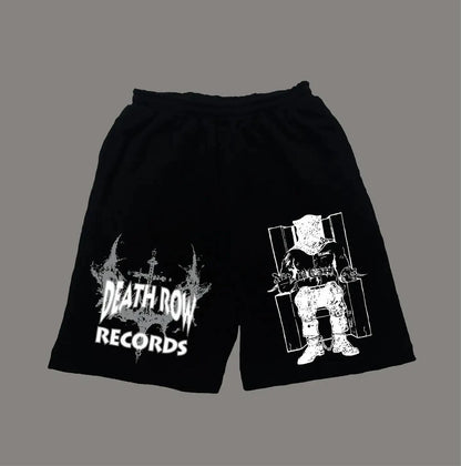 Y2K Vintage Gym Shorts Men Women Sports Low Waist Distressed Design Cotton Blend Quick Dry Athletic Wear Retro Street Style