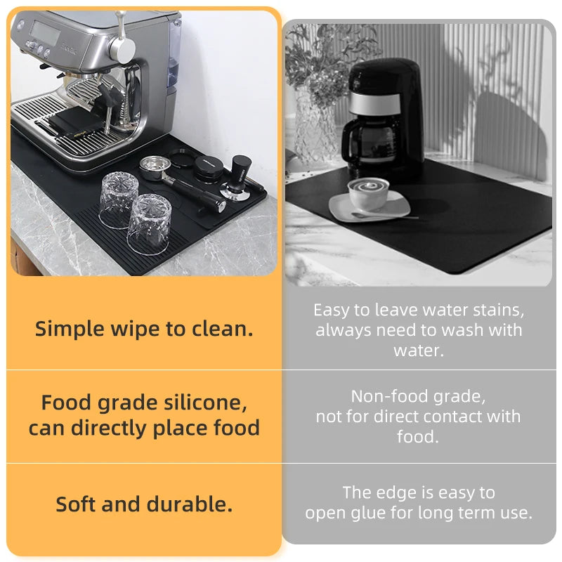 Coffee Tamper Mat Espresso Portafilter Station Silicone Bar Machine Pad Rubber Anti Slip Bar Kitchen Barista Tools Accessories - AMULET RING STORE