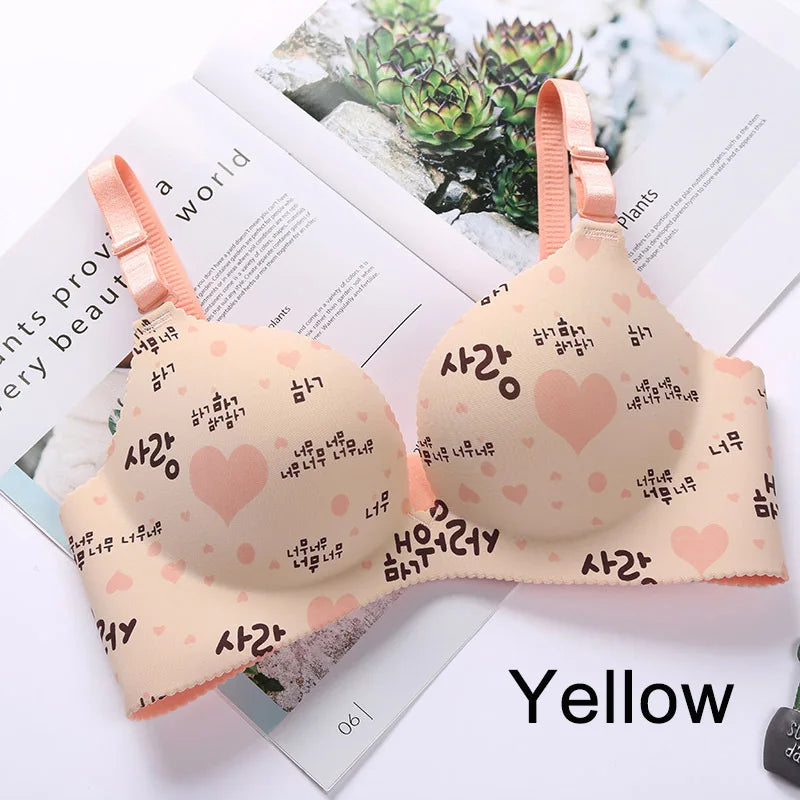 Women Flower Print Seamless Bra Sexy Lingerie Floral Push Up Bras One-Piece Underwear - AMULET RING STORE