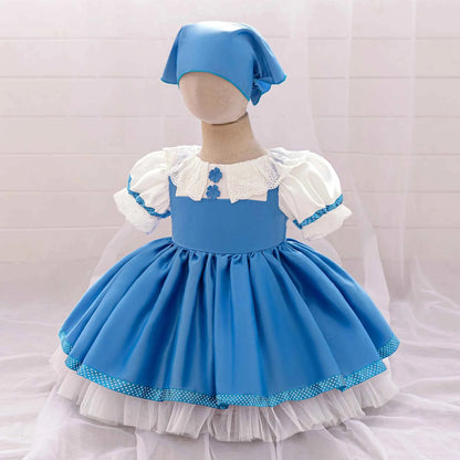 Masha and Bear Maid Costume for Baby Girls Lolita Christmas Costumes 1st Birthday Party Princess Dresss Bow Wedding Kids Clothes