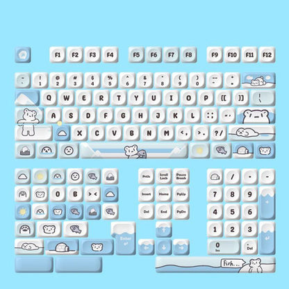 134 Keys Pink Cat  MOA Profile PBT Keycaps Customs Dye Sub Key caps for 61/87/104 Cherry MX Switch Gaming Mechanical Keyboard