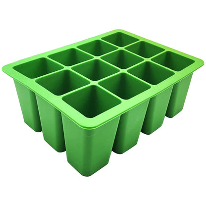 3-1pcs 12 Holes Seedling Starter Trays Silicone Seed Starter Tray Seed Propagation Pot for Gardening Hydroponics Growing System - AMULET RING STORE