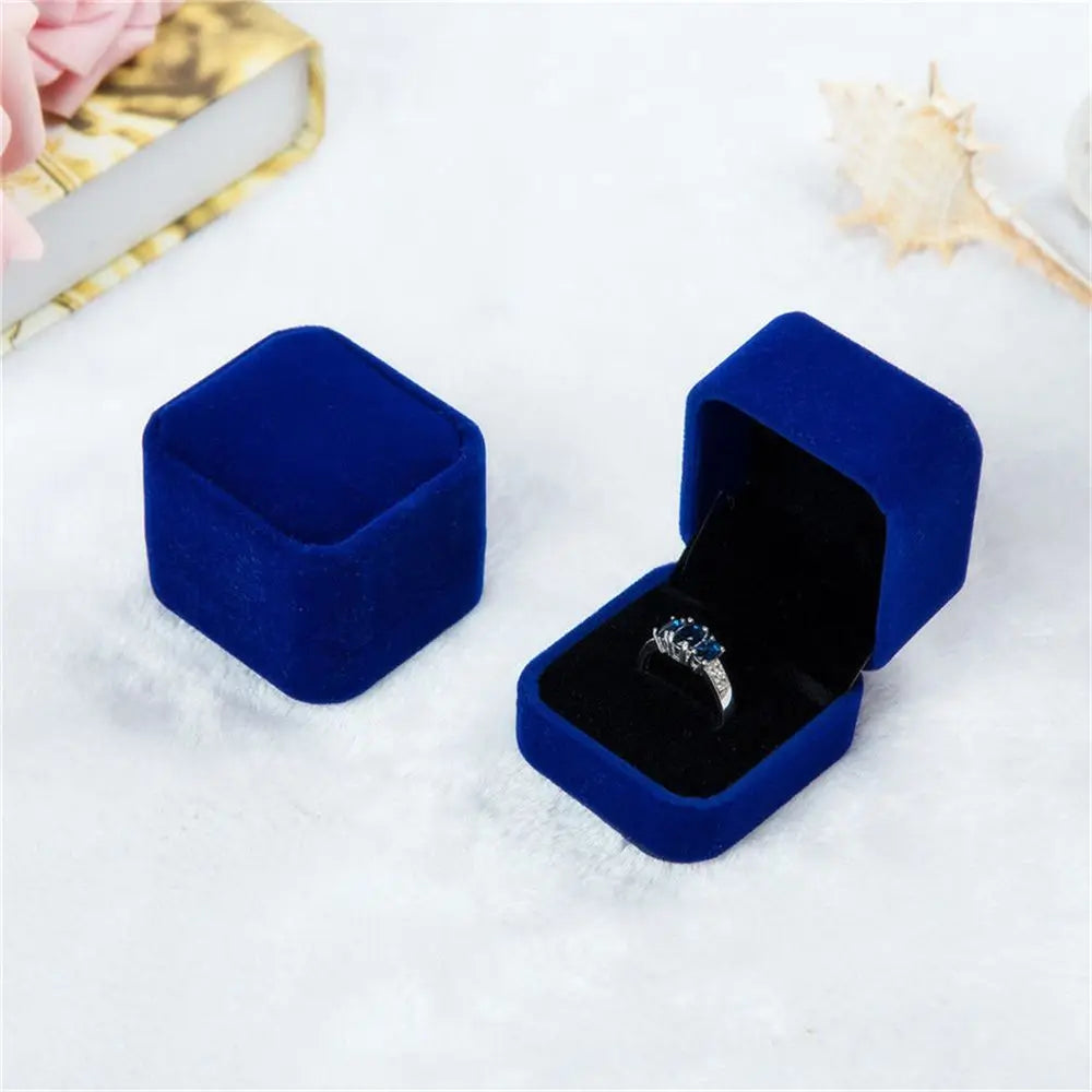 Heart-Shaped Velvet Jewelry Box Rose Flower Valentine'S Day Engagement Proposal Wedding Ring Box Gift Box Jewelry Organizer Case - AMULET RING STORE