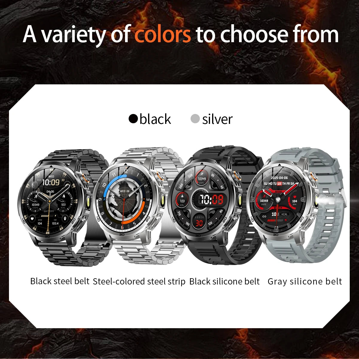 2026 New Outdoor Military Smart Watch For Men 1.85" AMOLED 1000mAh Battery IP69K Swim Flashlight Heart Rate Wireless Call Watchs