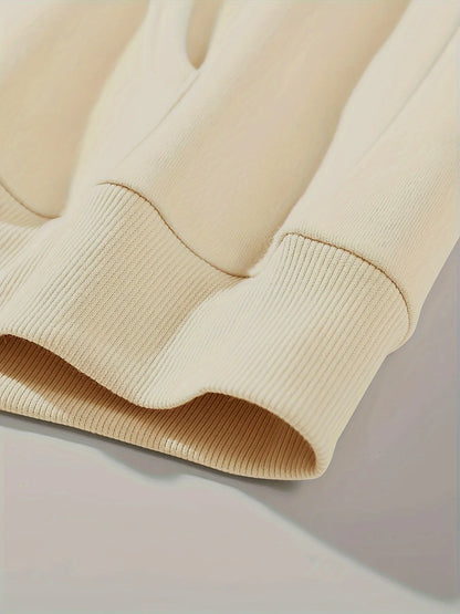 Men's Autumn/Winter Casual Fashion Warm Alphabets Pattern Printed Loose Thick Velvet Hoodie+Sports Pants Set