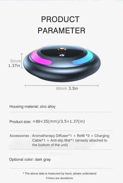 Smart Car Humidifier Essential Oil Diffuser LED Light Fragrance Aromatherapy  Air Freshener  Perfume Car Diffuser