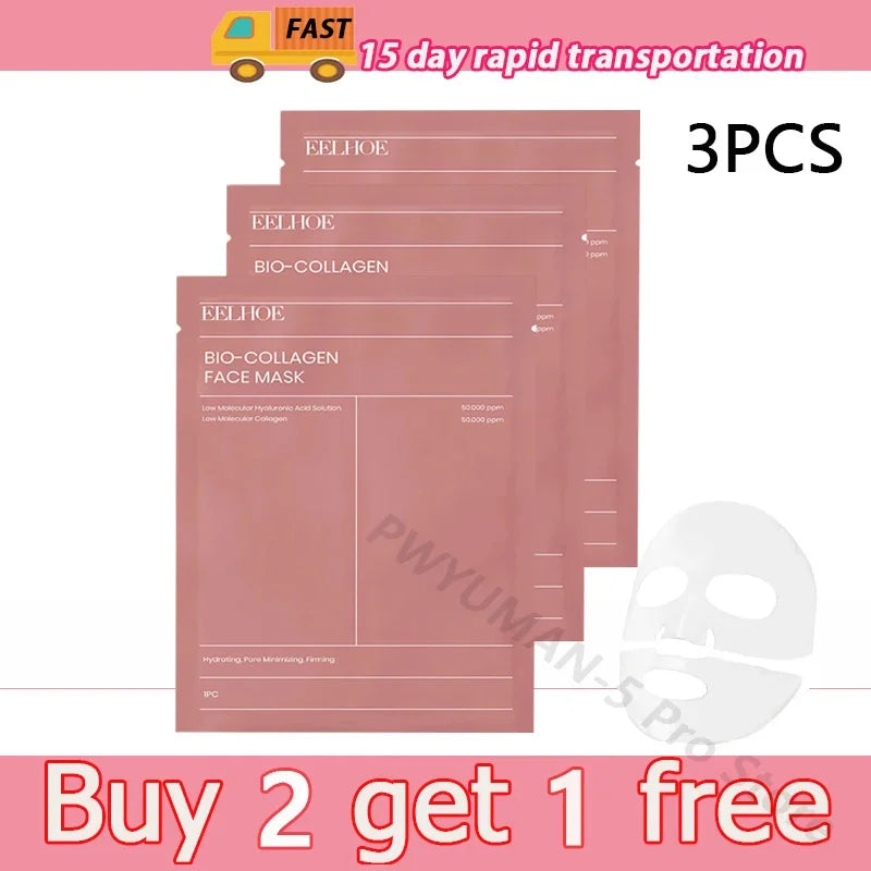 1/3/5/10PCS Bio Collagen Face Mask Shrink Pores Deep Hydrating Overnight Mask Moisturizing Refreshing Brightening Face Skin Care - AMULET RING STORE