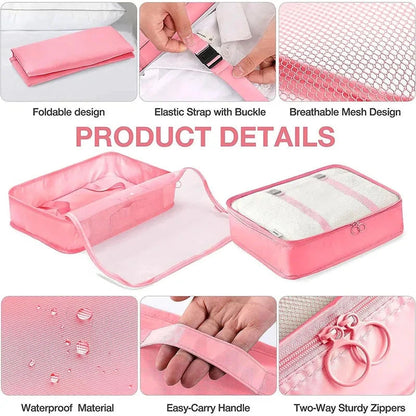 8/9/10/11 Pcs Set Travel Organizer Storage Bags Suitcase Packing Cubes Set Cases Portable Luggage Clothe Shoe Tidy Pouch Folding - AMULET RING STORE