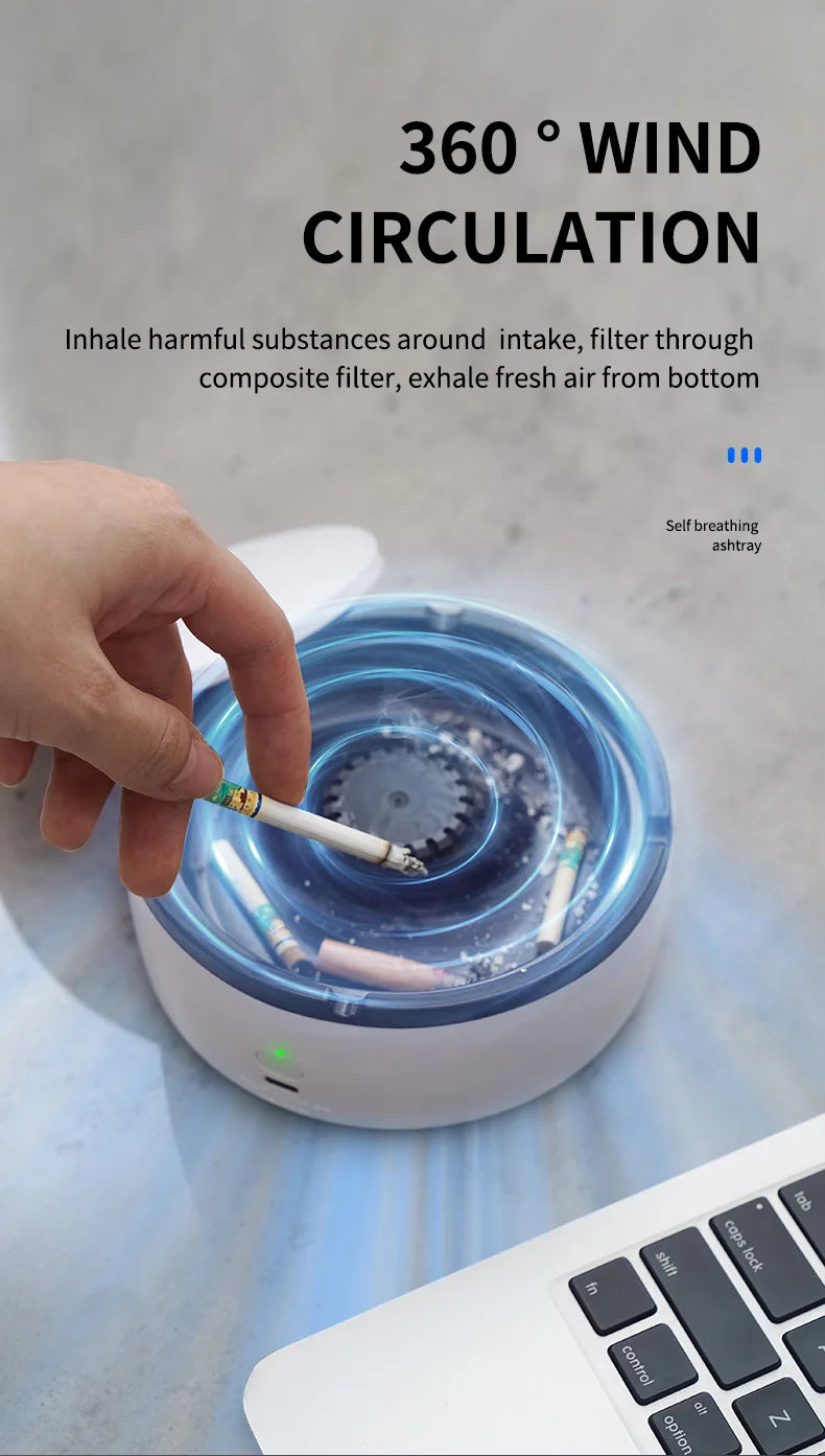 Xiaomi Youpin Air Purifier Ashtray Rechargeable Car Smoking Tank To Remove Second Hand Smoke Odor Sterile Filtration Home New Mi - AMULET RING STORE