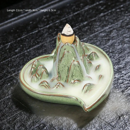 Backflow Incense Burner Ceramic Incense Burner Incense Burner Incense Utensils Tea Ceremony Zen Home Creative Small Ornaments - AMULET RING STORE