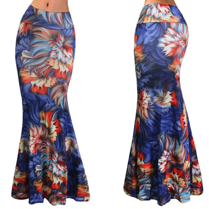 Spring Summer Maxi Skirts Womens Casual Print Women High Waist Stretch Wrapped Hip Skirt Long Y2k Skirts Woman Clothes Faldas