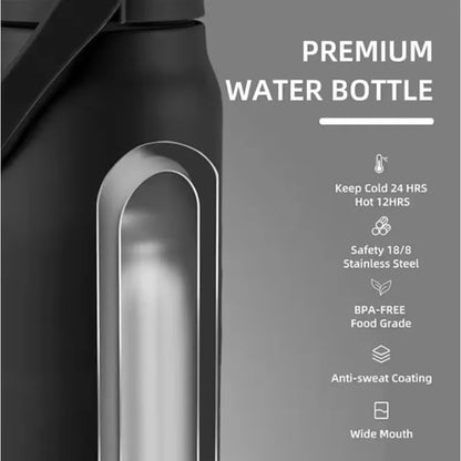 + Portable 304 SS Thermos, Large Capacity, Insulated to Hold Cold/Hot, Ideal for Sports, Hiking & Outdoor Trips - AMULET RING STORE