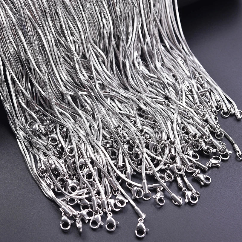 High Quality Vintage Stainless Steel Snake Chain For Women Men Accessories 45/50/60/70cm Long Necklace Jewelry Neck DIY Pendant - AMULET RING STORE