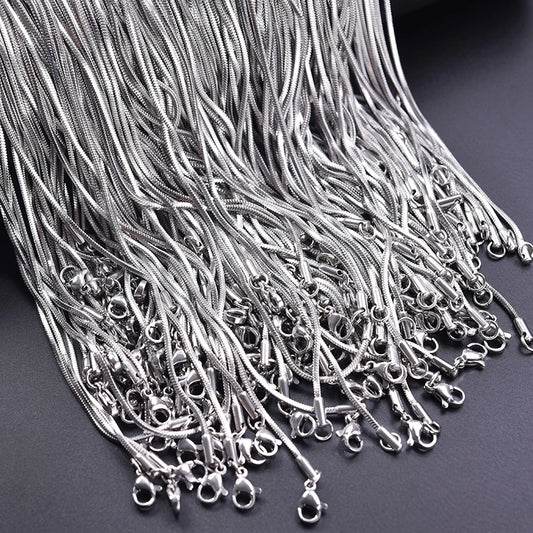 High Quality Vintage Stainless Steel Snake Chain For Women Men Accessories 45/50/60/70cm Long Necklace Jewelry Neck DIY Pendant - AMULET RING STORE