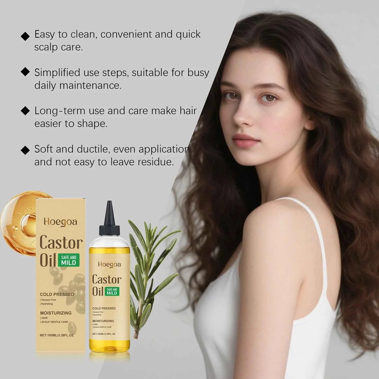 Hair Booster Castor Oil Hair Essence Treatment Improve Androgenetic Alopecia Scalp Treatment Serum Strengthen Hair Roots
